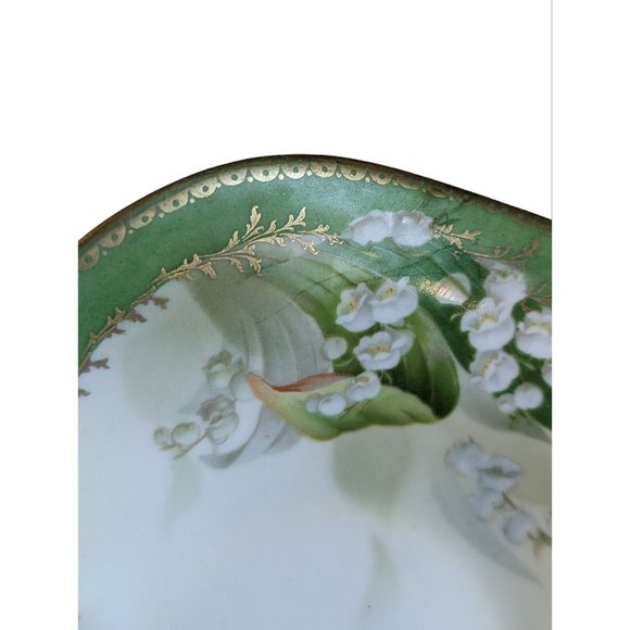 R S Germany Basket Style Dish with Handle and Floral Designs - Picture 4 of 6